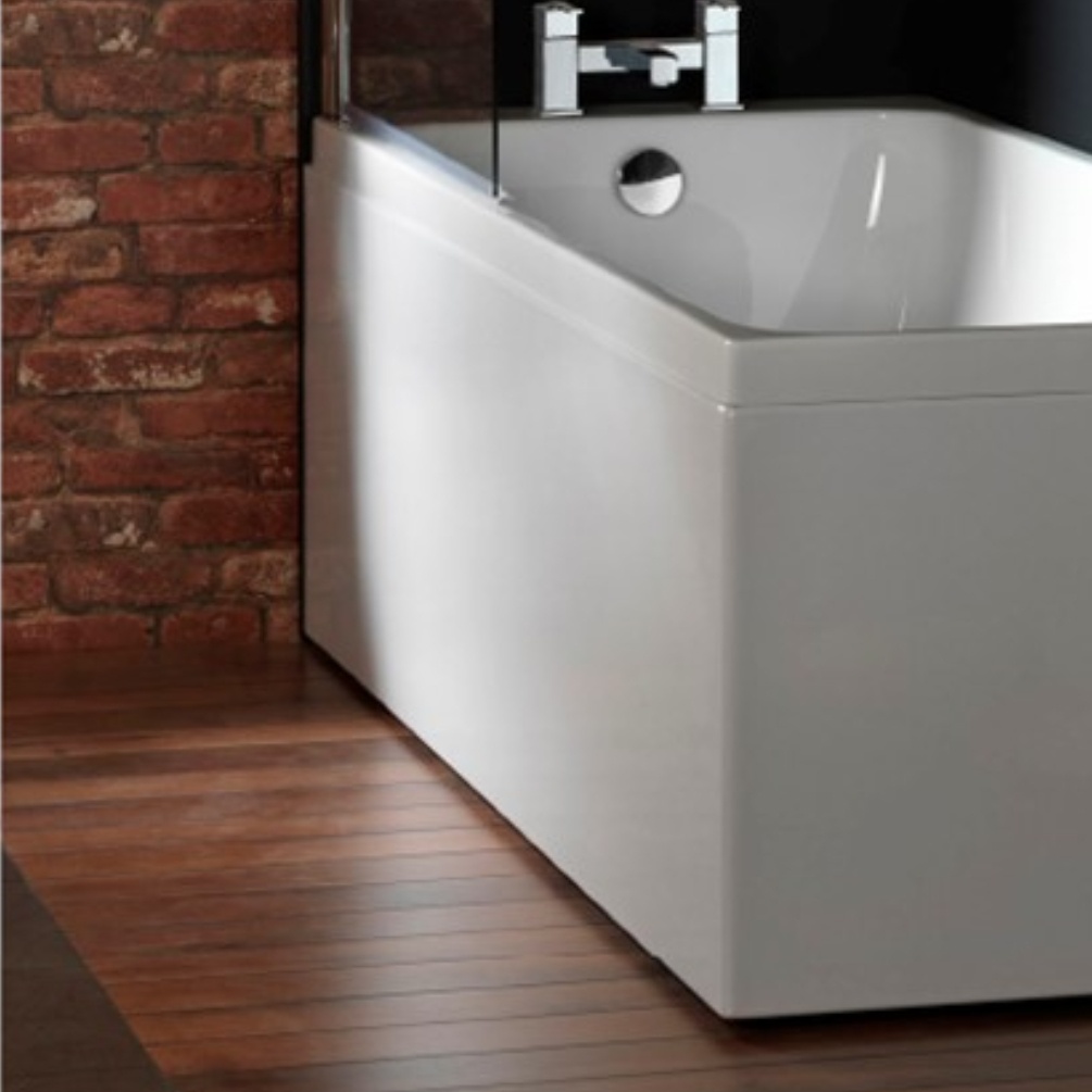 Lifestyle image of the Carron 1400mm x 515mm Front Bath Panel attached to a single ended bath